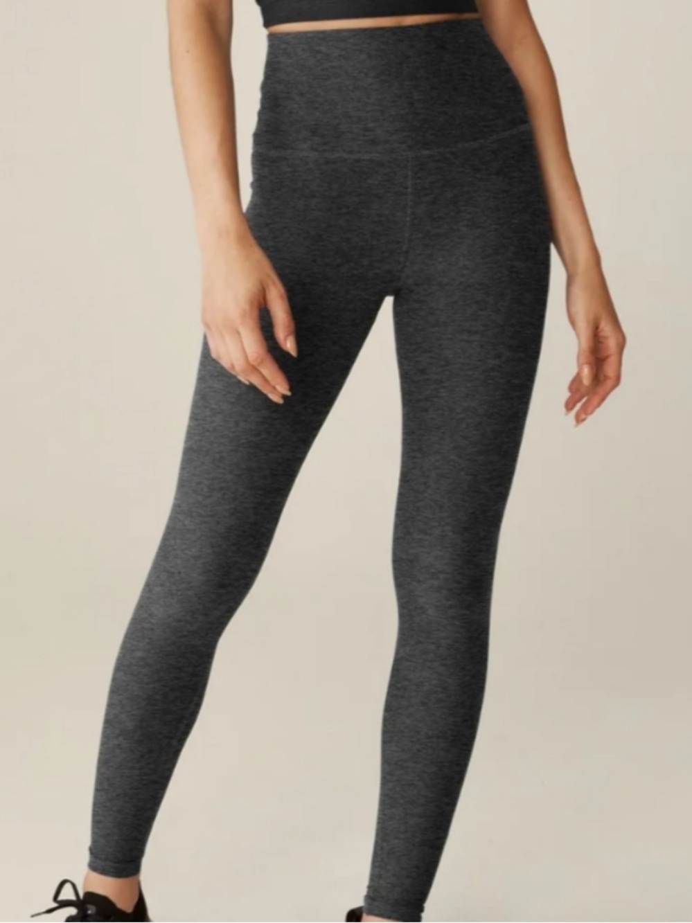 Beyond Yoga High-Rise Heather Charcoal Leggings